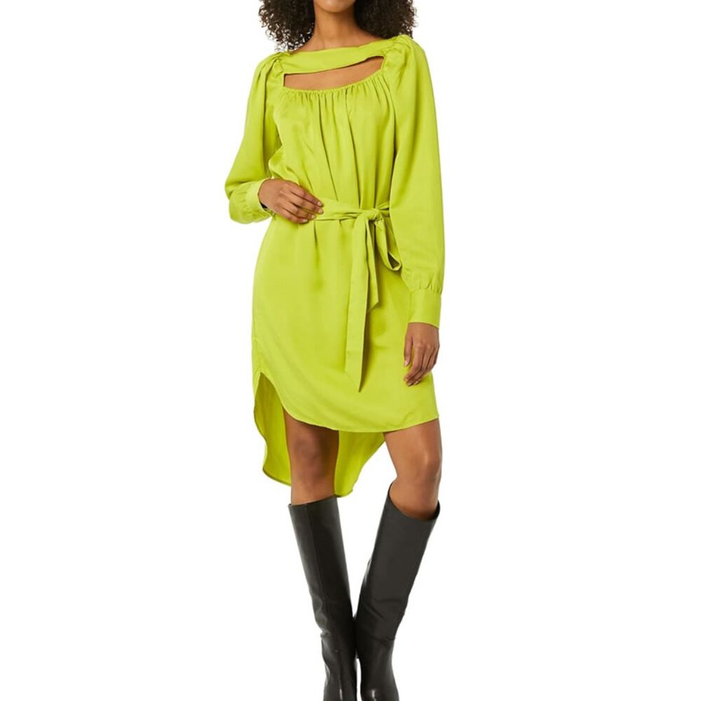 Terea Zora Cutout Belted High Low Hem Mini Dress